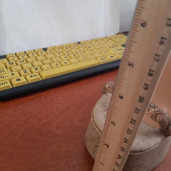 NEW ! Steve Madden Danya Wedge Heel Sandal Gold Glitter Size 8 - Picture 7 of 7